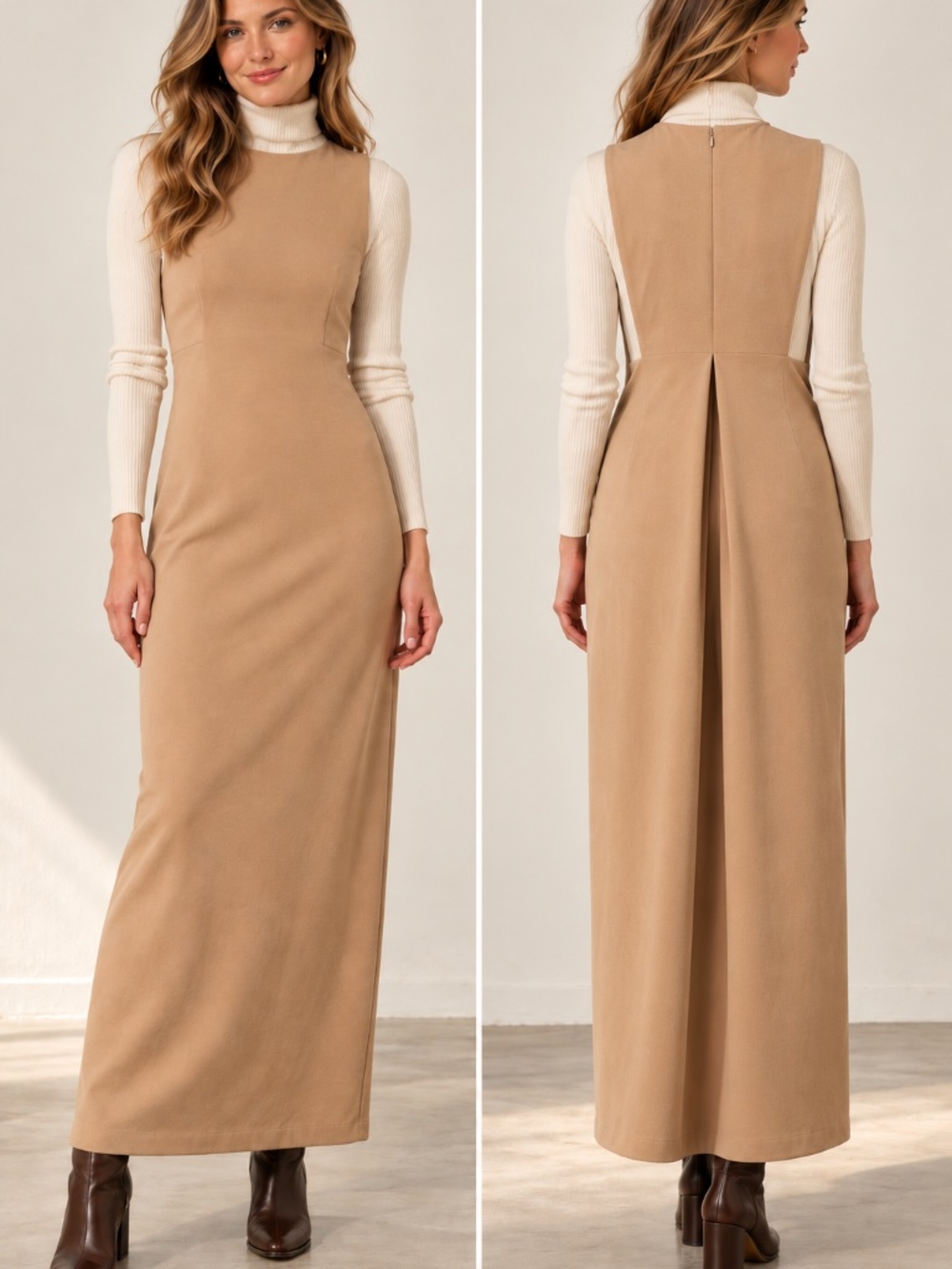 NEW Babaton Matheson Prima midi/maxi jumper 8 beige academia fall/winter office